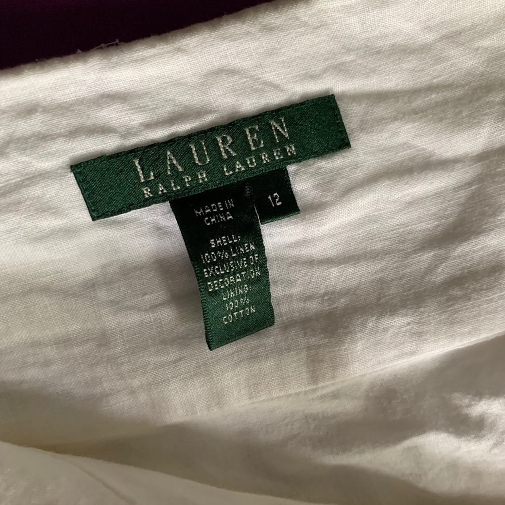 Ralph Lauren white linen size 12 summer skirt